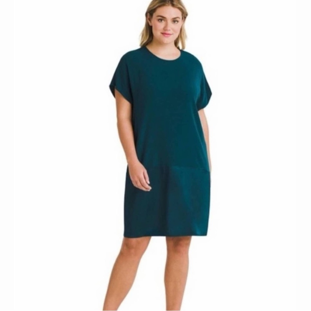 Universal Standard Teal Short-Sleeve Midi Dress